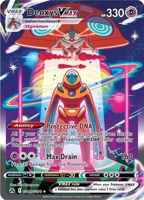 Pokemon,SWSH: Crown Zenith: Galarian Gallery,Deoxys VMAX - GG45/GG70,Holofoil,Ultra Rare,Lightly Played