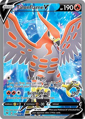 Pokemon,SWSH04: Vivid Voltage,Talonflame V (Full Art) - 168/185,Holofoil,Ultra Rare,Moderately Played