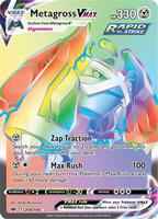 Pokemon,SWSH06: Chilling Reign,Metagross VMAX (Secret) - 208/198,Holofoil,Secret Rare,Lightly Played