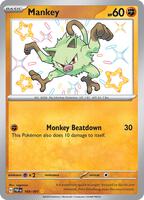 Pokemon,SV: Paldean Fates,Mankey - 169/091,Holofoil,Shiny Rare,Near Mint