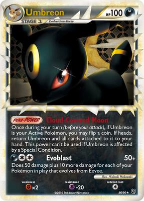 Pokemon,Undaunted,Umbreon (Prime) - 86/90,Holofoil,Ultra Rare,Damaged