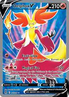Pokemon,SWSH11: Lost Origin,Delphox V (Full Art) - 173/196,Holofoil,Ultra Rare,Moderately Played