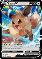 Pokemon,SWSH: Crown Zenith,Eevee V - 108/159,Holofoil,Ultra Rare,Near Mint