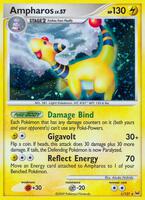 Pokemon,Platinum,Ampharos - 1/127,Holofoil,Holo Rare,Damaged