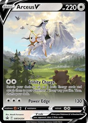 Pokemon,SWSH: Sword & Shield Promo Cards,Arceus V - SWSH204,Holofoil,Promo,Lightly Played