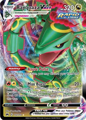 Pokemon,SWSH: Crown Zenith,Rayquaza VMAX (102) - 102/159,Holofoil,Ultra Rare,Near Mint