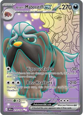 Pokemon,SV10: Destined Rivals,Arven's Mabosstiff ex - 218/182,Holofoil,Ultra Rare,Near Mint