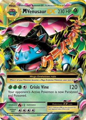 Pokemon,XY - Evolutions,M Venusaur EX - 2/108,Holofoil,Ultra Rare,Near Mint