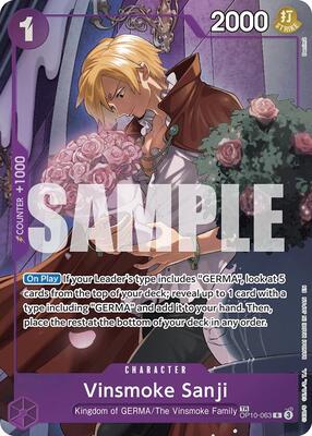 One Piece Card Game,Legacy of the Master,Vinsmoke Sanji (TR) - OP10-063,Foil,Treasure Rare,Near Mint