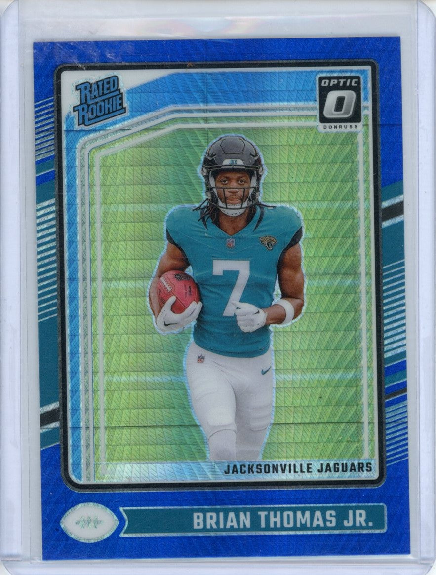 Donruss 2024 Donruss Optic,2024 Donruss Optic,Brian Thomas Jr. - 214,Blue Hyper