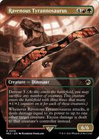Magic: The Gathering,Universes Beyond: Jurassic World Collection,Ravenous Tyrannosaurus (Borderless) - 18,Foil,Rare,Near Mint