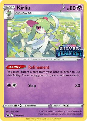 Pokemon,SWSH: Sword & Shield Promo Cards,Kirlia - SWSH271 (Prerelease),Holofoil,Promo,Lightly Played