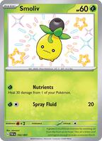 Pokemon,SV: Paldean Fates,Smoliv - 102/091,Holofoil,Shiny Rare,Near Mint