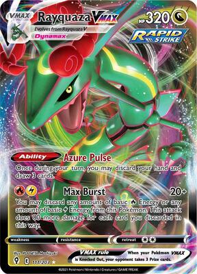 Pokemon,SWSH07: Evolving Skies,Rayquaza VMAX - 111/203,Holofoil,Ultra Rare,Near Mint