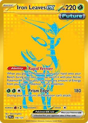 Pokemon,SV: Prismatic Evolutions,Iron Leaves ex - 176/131,Holofoil,Hyper Rare,Lightly Played