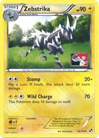Pokemon,League & Championship Cards,Zebstrika - 42/114 (League Promo) - 042/114,Reverse Holofoil,Promo,Moderately Played