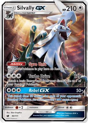 Pokemon,SM - Crimson Invasion,Silvally GX - 90/111,Holofoil,Ultra Rare,Lightly Played