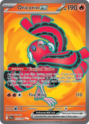 Pokemon,ME02: Phantasmal Flames,Oricorio ex - 110/094,Holofoil,Ultra Rare,Near Mint
