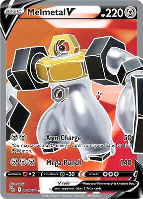 Pokemon,Pokemon GO,Melmetal V (Full Art) - 075/078,Holofoil,Ultra Rare,Near Mint