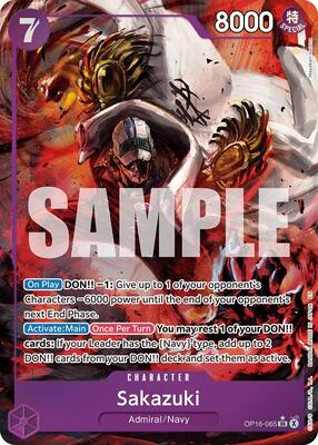 One Piece Card Game,The Time of Battle,Sakazuki (Alternate Art) - OP16-065,Foil,Super Rare,Near Mint