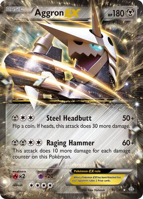 Pokemon,XY - Primal Clash,Aggron EX - 93/160,Holofoil,Ultra Rare,Lightly Played