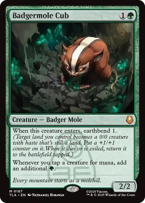 Magic: The Gathering,Avatar: The Last Airbender,Badgermole Cub - 167,Normal,Mythic,Moderately Played