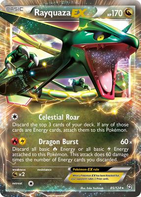 Pokemon,Dragons Exalted,Rayquaza EX - 85/124,Holofoil,Ultra Rare,Near Mint