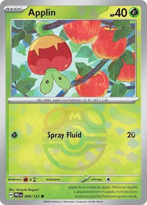Pokemon,SV: Prismatic Evolutions,Applin (Master Ball Pattern) - 009/131,Holofoil,Common,Near Mint