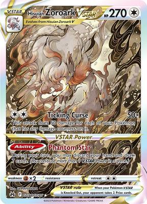 Pokemon,SWSH: Crown Zenith: Galarian Gallery,Hisuian Zoroark VSTAR - GG56/GG70,Holofoil,Ultra Rare,Near Mint