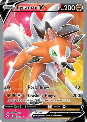 Pokemon,SWSH07: Evolving Skies,Lycanroc V (Full Art) - 187/203,Holofoil,Ultra Rare,Near Mint