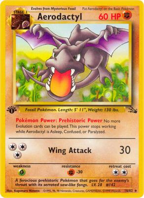 Pokemon,Fossil,Aerodactyl (16) - 16/62,Unlimited,Rare,Heavily Played