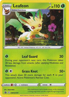 Pokemon,SWSH: Sword & Shield Promo Cards,Leafeon - SWSH191,Holofoil,Promo,Lightly Played