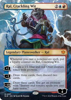 Magic: The Gathering,Bloomburrow,Ral, Crackling Wit (Borderless) - 341,Normal,Mythic,Near Mint