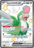 Pokemon,SV: Paldean Fates,Squawkabilly ex - 223/091,Holofoil,Shiny Ultra Rare,Near Mint
