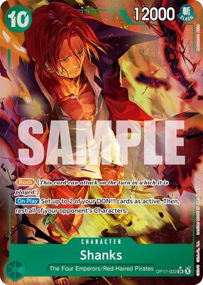 One Piece Card Game,The World's Strongest Warriors,Shanks (022) (Alternate Art) - OP17-022,Foil,Super Rare,Near Mint