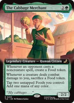 Magic: The Gathering,Avatar: The Last Airbender: Eternal-Legal,The Cabbage Merchant (Extended Art) - 203,Foil,Rare,Near Mint