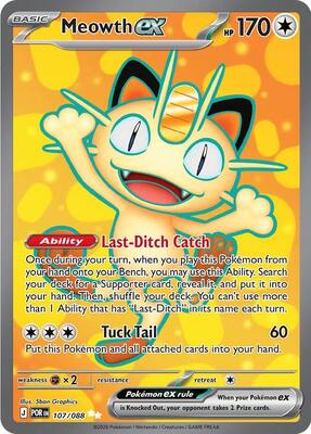 Pokemon,ME03: Perfect Order,Meowth ex - 107/088,Holofoil,Ultra Rare,Near Mint