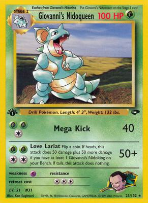 Pokemon,Gym Challenge,Giovanni's Nidoqueen - 023/132,Unlimited,Rare,Moderately Played