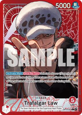 One Piece Card Game,The Azure Sea's Seven,Trafalgar Law - OP14-001 (Alternate Art),Foil,Leader,Near Mint