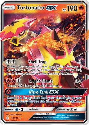Pokemon,SM - Guardians Rising,Turtonator - 18/145,Holofoil,Ultra Rare,Lightly Played