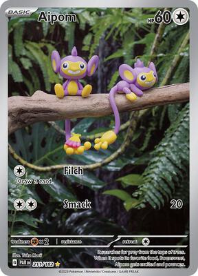 Pokemon,SV04: Paradox Rift,Aipom - 211/182,Holofoil,Illustration Rare,Lightly Played