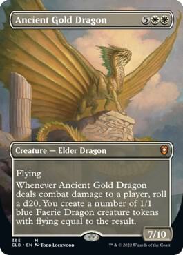 Magic: The Gathering,Commander Legends: Battle for Baldur's Gate,Ancient Gold Dragon (Borderless) - 365,Normal,Mythic,Lightly Played