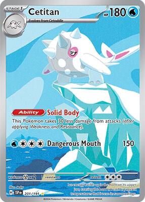 Pokemon,SV08: Surging Sparks,Cetitan - 201/191,Holofoil,Illustration Rare,Heavily Played
