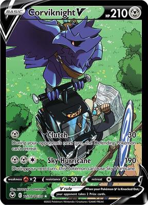 Pokemon,SWSH12: Silver Tempest Trainer Gallery,Corviknight V - TG18/TG30,Holofoil,Ultra Rare,Near Mint