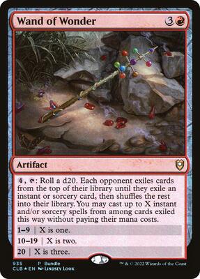 Magic: The Gathering,Unique and Miscellaneous Promos,Wand of Wonder (CLB Bundle) - 935,Foil,Promo,Near Mint