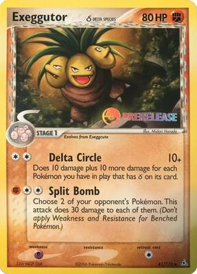 Pokemon,Nintendo Promos,Exeggutor (Delta Species) - 41/110 (Prerelease),Normal,Promo,Lightly Played
