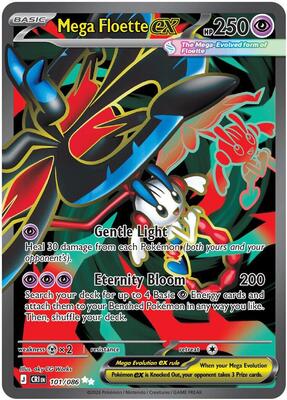 Pokemon,ME04: Chaos Rising,Mega Floette ex - 101/086,Holofoil,Ultra Rare,Near Mint