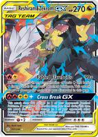 Pokemon,SM - Cosmic Eclipse,Reshiram & Zekrom GX - 157/236,Holofoil,Ultra Rare,Near Mint