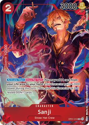 One Piece Card Game,Romance Dawn,Sanji (Parallel) - OP01-013,Foil,Rare,Lightly Played