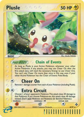 Pokemon,Dragon,Plusle - 8/97,Holofoil,Holo Rare,Heavily Played